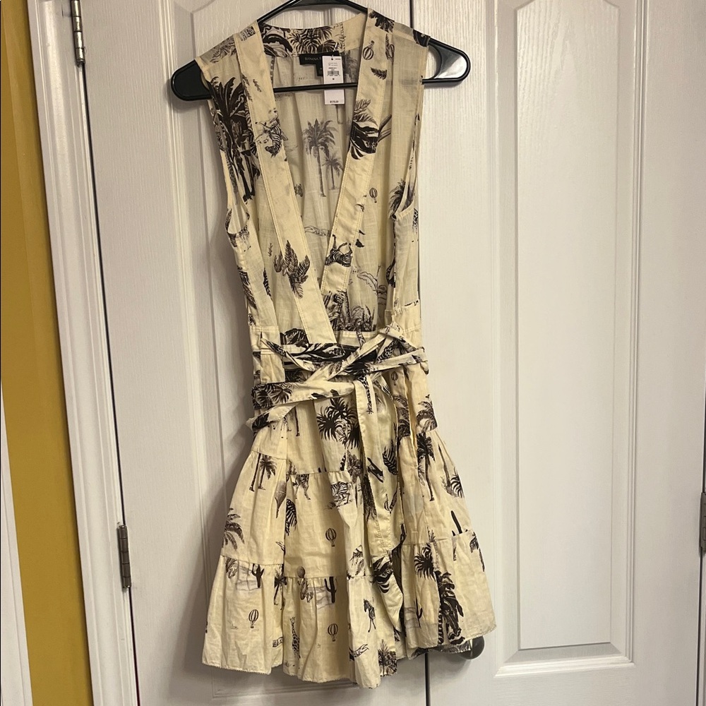 Banana Republic Cream and Black Print Mini Dress